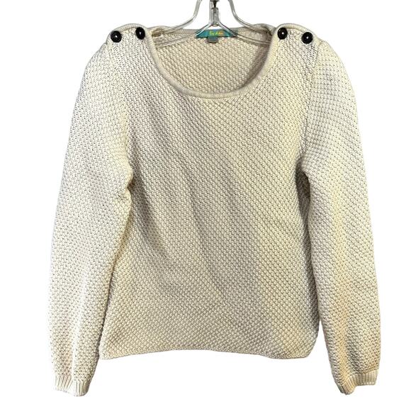 Boden Waffle Knit Sweater Women's US10 Pullover Beige 100% Cotton WK731 - Picture 1 of 4